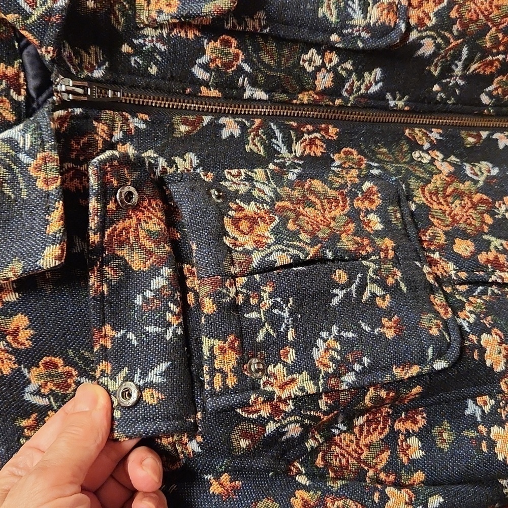 Blank NYC Floral Tapestry floral Quilt Lined Full Zip Jacket Size M - Picture 3 of 13